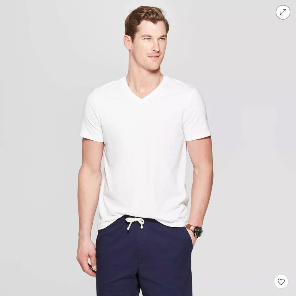 Goodfellow & Co Men's White V-Neck Tees 2 Pack NWOT